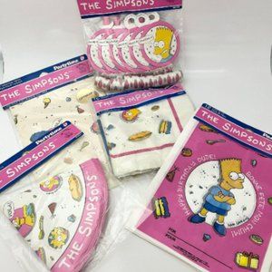 THE SIMPSONS BIRTHDAY PARTY FAVORS PARTY FOR 6 - HATS, LOOT BAGS, BLOWOUTS NIP